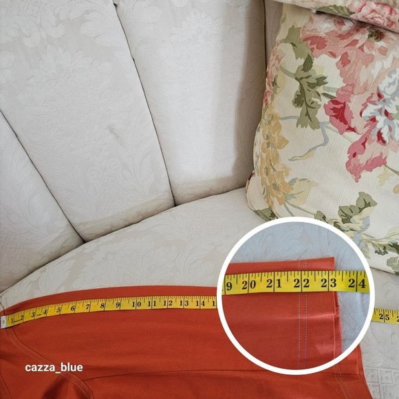 MOFFI International Vintage Tailored Women's Plus Size Orange Denim Jacket - Picture 14 of 14